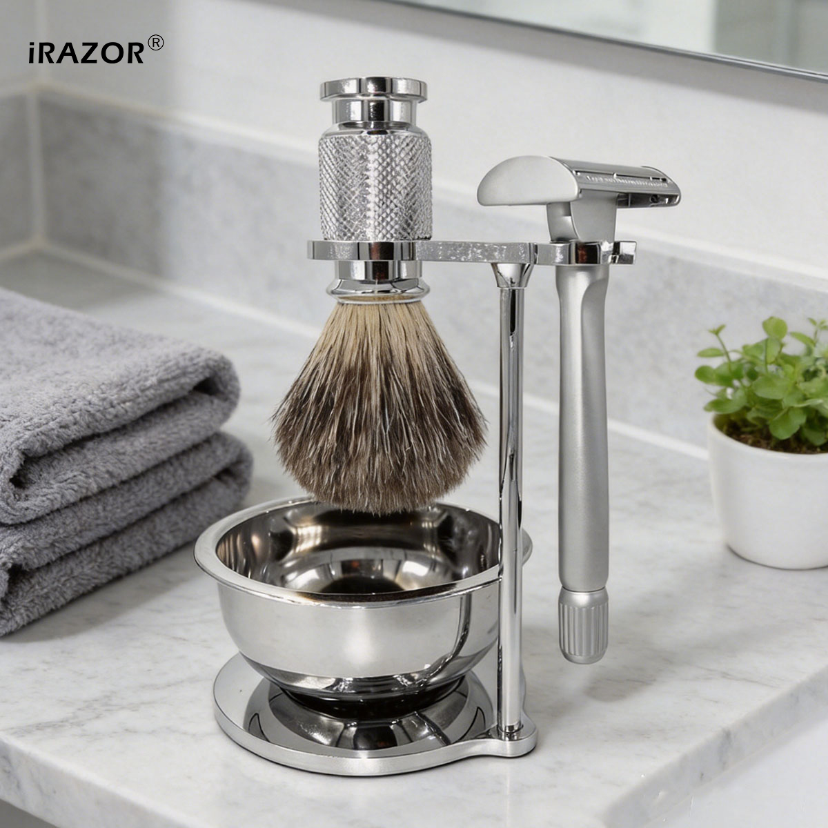 Mens Grooming Kit Gift - iRAZOR Butterfly Open Çift Taraflı Güvenlikli