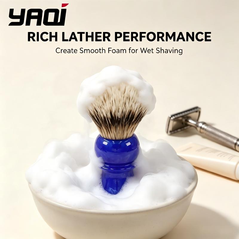 Men Grooming Hygiene - YAQI Premium Tıraş Fırçası Mavi Mermer